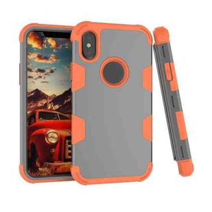 Contrast Color Silicone + PC Shockproof Case For iPhone XS / X(Grey+Orange)