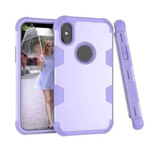 Contrast Color Silicone + PC Shockproof Case For iPhone XS / X(Purple)