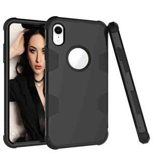 Contrast Color Silicone + PC Shockproof Case For iPhone XR(Black)