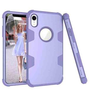 Contrast Color Silicone + PC Shockproof Case For iPhone XR(Purple)