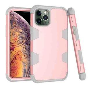 Contrast Color Silicone + PC Shockproof Case For iPhone 11 Pro(Rose Gold+Grey)