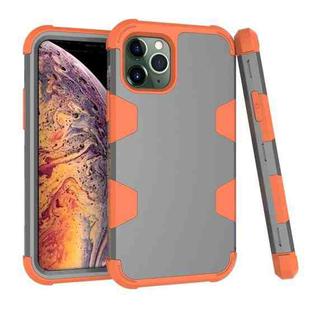 Contrast Color Silicone + PC Shockproof Case For iPhone 11 Pro Max(Grey+Orange)