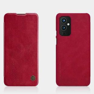 For OnePlus 9 (EU/NA Version) NILLKIN QIN Series Crazy Horse Texture Horizontal Flip Leather Case with Card Slot(Red)