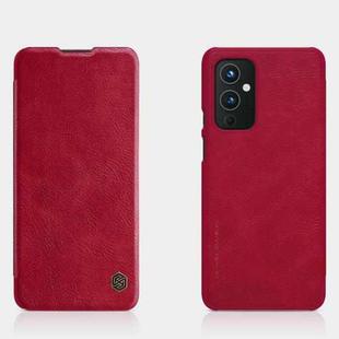 For OnePlus 9 (IN/CN Version) NILLKIN QIN Series Crazy Horse Texture Horizontal Flip Leather Case with Card Slot(Red)