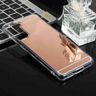 For Samsung Galaxy S21+ 5G TPU + Acrylic Luxury Plating Mirror Phone Case Cover(Rose Gold)