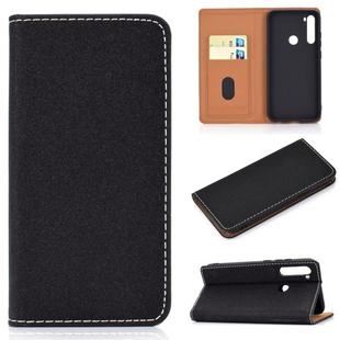 For Xiaomi Redmi Note 8 Solid Color Magnetic Horizontal Flip Leather Case with Card Slot & Holder(Black)