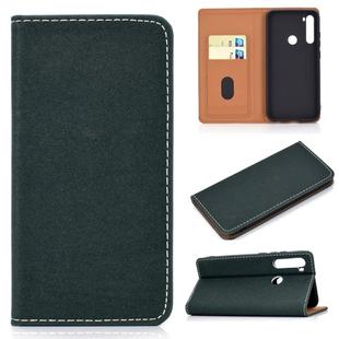 For Xiaomi Redmi Note 8 Solid Color Magnetic Horizontal Flip Leather Case with Card Slot & Holder(Green)