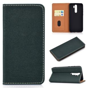 For Xiaomi Redmi Note 8 Pro Solid Color Magnetic Horizontal Flip Leather Case with Card Slot & Holder(Green)