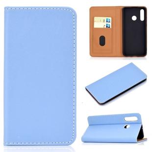 For Huawei P30 Lite Solid Color Magnetic Horizontal Flip Leather Case with Card Slot & Holder(Blue)