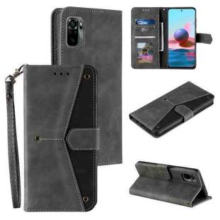 For Xiaomi Redmi Note 10 5G Stitching Calf Texture Horizontal Flip Leather Case with Holder & Card Slots & Wallet(Gray)