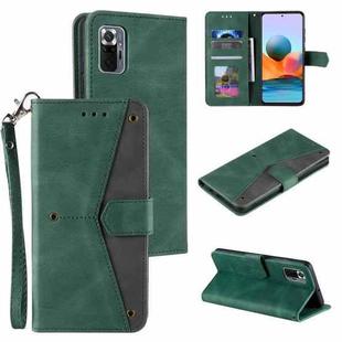 For Xiaomi Redmi Note 10 Pro Max Stitching Calf Texture Horizontal Flip Leather Case with Holder & Card Slots & Wallet(Green)