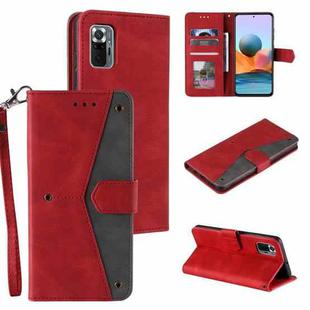 For Xiaomi Redmi Note 10 Pro Max Stitching Calf Texture Horizontal Flip Leather Case with Holder & Card Slots & Wallet(Red)