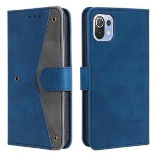 For Xiaomi Mi 11 Lite Stitching Calf Texture Horizontal Flip Leather Case with Holder & Card Slots & Wallet(Dark Blue)