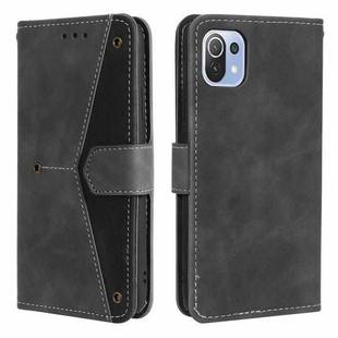 For Xiaomi Mi 11 Lite Stitching Calf Texture Horizontal Flip Leather Case with Holder & Card Slots & Wallet(Gray)