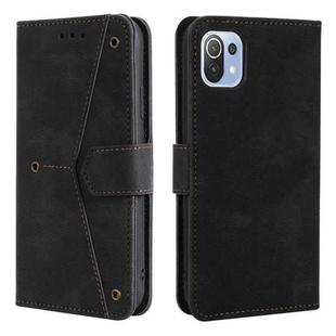 For Xiaomi Mi 11 Lite Stitching Calf Texture Horizontal Flip Leather Case with Holder & Card Slots & Wallet(Black)