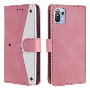 For Xiaomi Mi 11 Lite Stitching Calf Texture Horizontal Flip Leather Case with Holder & Card Slots & Wallet(Rose Gold)