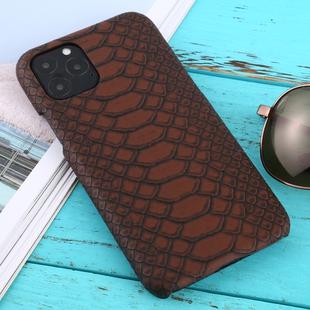 For iPhone 11 Pro Snakeskin Texture Paste Skin PC Protective Case(Brown)