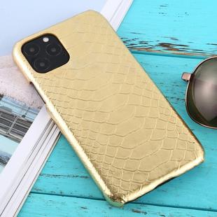 For iPhone 11 Pro Snakeskin Texture Paste Skin PC Protective Case(Gold)