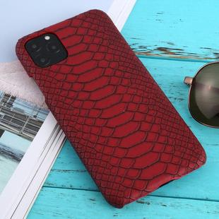 For iPhone 11 Pro Max Snakeskin Texture Paste Skin PC Protective Case(Red)