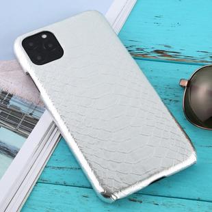 For iPhone 11 Pro Max Snakeskin Texture Paste Skin PC Protective Case(Silver)
