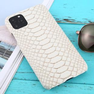 For iPhone 11 Pro Max Snakeskin Texture Paste Skin PC Protective Case(White)