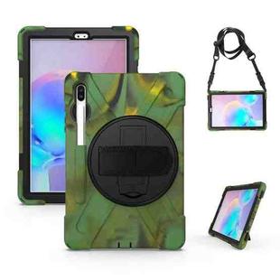 For Samsung Galaxy Tab S6 10.5 inch T860 / T865 Shockproof Colorful Silicone + PC Protective Case with Holder & Shoulder Strap & Hand Strap & Pen Slot(Camouflage)