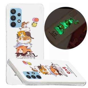 For Samsung Galaxy A32 4G Luminous TPU Protective Case(Cats)