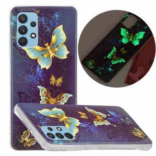 For Samsung Galaxy A32 4G Luminous TPU Protective Case(Double Butterflies)