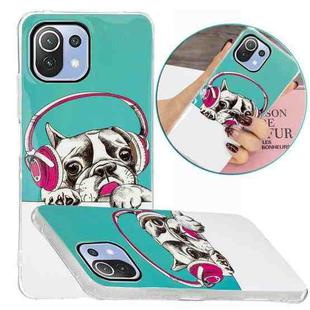 For Xiaomi Mi 11 Lite Luminous TPU Protective Case(Headset Dog)