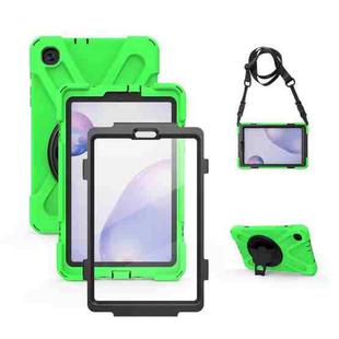For Samsung Galaxy Tab A 8.4 2020 T307U Shockproof Colorful Silicone + PC Protective Case with Holder & Shoulder Strap & Hand Strap & Screen Protector(Green)
