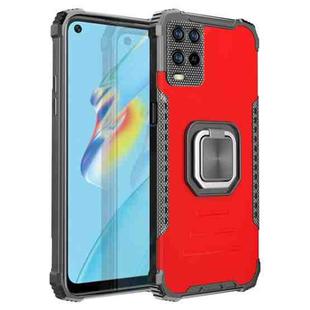 For OPPO A54 4G Fierce Warrior Series Armor All-inclusive Shockproof Aluminum Alloy + TPU Protective Case with Ring Holder(Red)