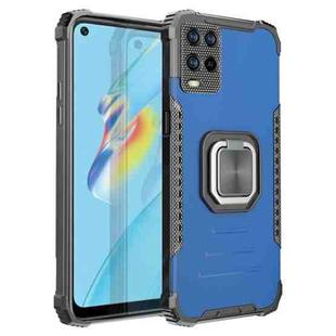 For OPPO A54 4G Fierce Warrior Series Armor All-inclusive Shockproof Aluminum Alloy + TPU Protective Case with Ring Holder(Blue)