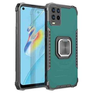 For OPPO A54 4G Fierce Warrior Series Armor All-inclusive Shockproof Aluminum Alloy + TPU Protective Case with Ring Holder(Green)