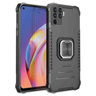 For OPPO A94 4G / Reno5 Lite / F19 Pro / Reno5 F Fierce Warrior Series Armor All-inclusive Shockproof Aluminum Alloy + TPU Protective Case with Ring Holder(Black)