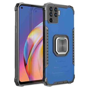 For OPPO A94 4G / Reno5 Lite / F19 Pro / Reno5 F Fierce Warrior Series Armor All-inclusive Shockproof Aluminum Alloy + TPU Protective Case with Ring Holder(Blue)