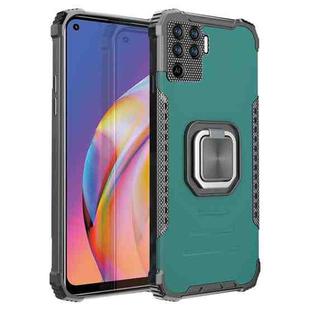 For OPPO A94 4G / Reno5 Lite / F19 Pro / Reno5 F Fierce Warrior Series Armor All-inclusive Shockproof Aluminum Alloy + TPU Protective Case with Ring Holder(Green)