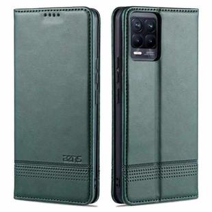 For OPPO Realme 8 / 8 Pro AZNS Magnetic Calf Texture Horizontal Flip Leather Case with Card Slots & Holder & Wallet (Green)