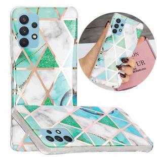 For Samsung Galaxy A32 4G Electroplating TPU Protective Case(Green White Rhombus)