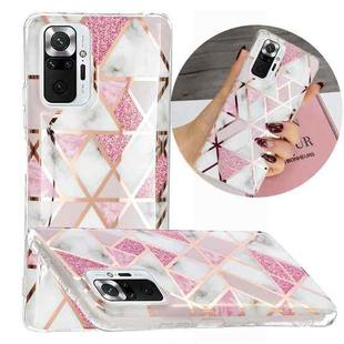 For Xiaomi Redmi Note 10 Pro Electroplating TPU Protective Case(Pink White Rhombus)