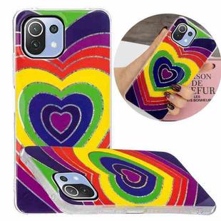 For Xiaomi Mi 11 Lite Electroplating TPU Protective Case(Love Heart)