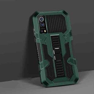 For vivo iQOO Z3 5G / Y72 5G Vanguard Warrior All Inclusive Double-color Shockproof TPU + PC Protective Case with Holder(Graphite Green)