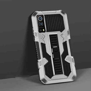 For vivo iQOO Z3 5G / Y72 5G Vanguard Warrior All Inclusive Double-color Shockproof TPU + PC Protective Case with Holder(Silver White)