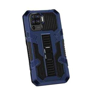 For OPPO A94 4G Vanguard Warrior All Inclusive Double-color Shockproof TPU + PC Protective Case with Holder(Blue)