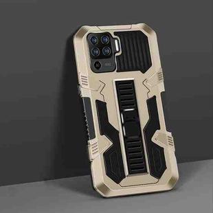 For OPPO A94 4G Vanguard Warrior All Inclusive Double-color Shockproof TPU + PC Protective Case with Holder(Gold)