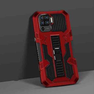 For OPPO A94 4G Vanguard Warrior All Inclusive Double-color Shockproof TPU + PC Protective Case with Holder(Red)