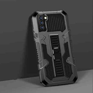 For Samsung Galaxy S21 FE Vanguard Warrior All Inclusive Double-color Shockproof TPU + PC Protective Case with Holder(Black)