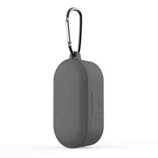 Pure Color Silicone Earphone Protective Case for QCY T1S / QS2, with Hanging Buckle(Fog Gray)