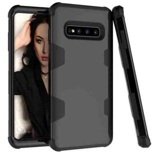 For Samsung Galaxy S10+ Contrast Color Silicone + PC Shockproof Case(Black)