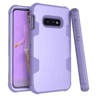 For Samsung Galaxy S10e Contrast Color Silicone + PC Shockproof Case(Purple)