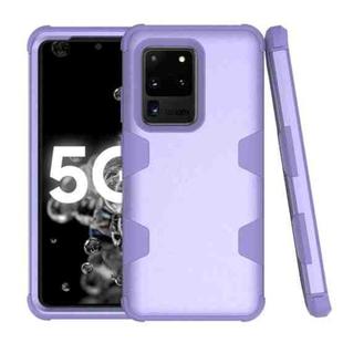 For Samsung Galaxy S20 Ultra 5G Contrast Color Silicone + PC Shockproof Case(Purple)